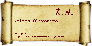 Krizsa Alexandra névjegykártya