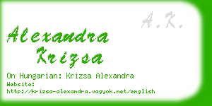 alexandra krizsa business card